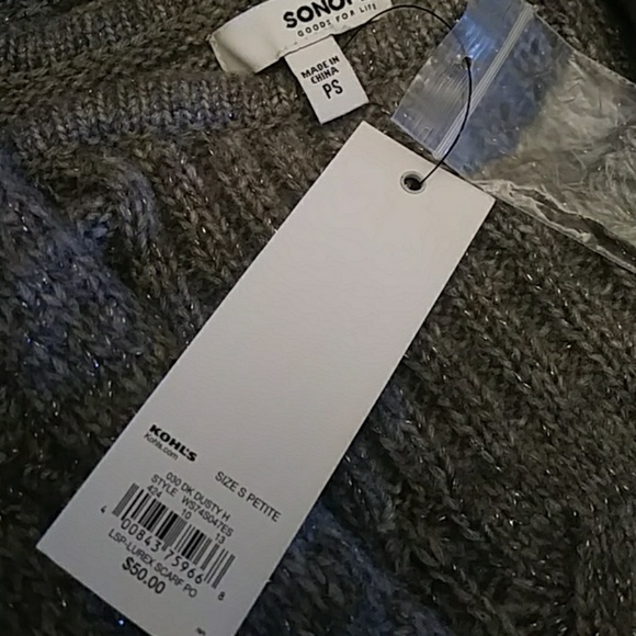 NWT Tunic Sweater w/ Scarf - Picture 3 of 7